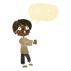 cartoon shocked boy with speech bubble