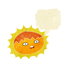 cartoon sun with speech bubble