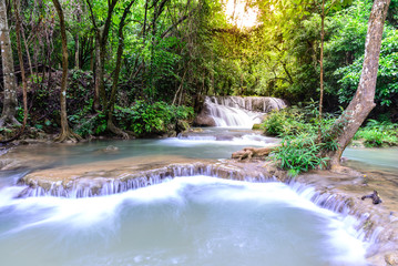 Huay Mae Kamin Waterfall in Kanchanaburi, Thailand.