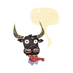 cartoon cow face with speech bubble