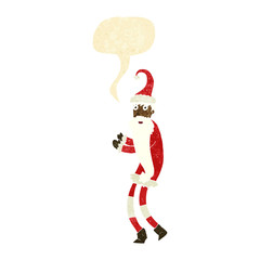 cartoon santa claus with speech bubble