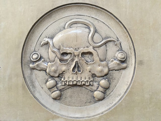 Skull relief in an old church