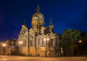 Церковь Успения Пресвятой Богородицы летней ночью. Санкт-Петербург