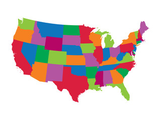 colorful map of United States