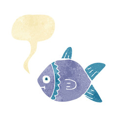 cartoon fish with speech bubble