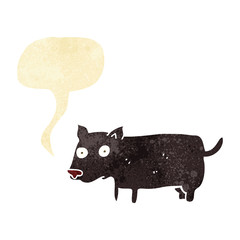 cartoon little dog with speech bubble