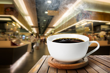 Black coffee at food court