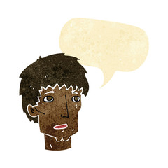 cartoon worried man with speech bubble