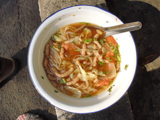 Asian traditional soup with vegetables and  soya