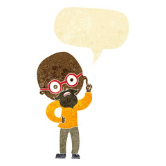 cartoon old man  with speech bubble