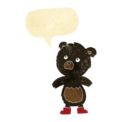 cartoon cute little bear with speech bubble