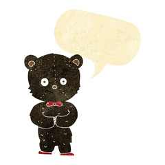 cartoon cute little bear with speech bubble