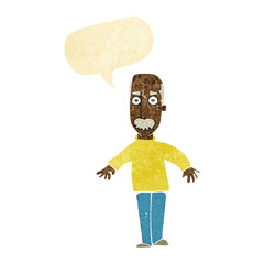 cartoon annoyed old man with speech bubble