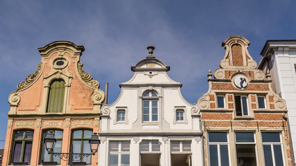 Fototapeta premium View on some old houses at the great market in Mechelen Belgium