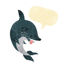 funny cartoon shark with speech bubble