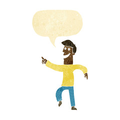 cartoon grinning man with speech bubble