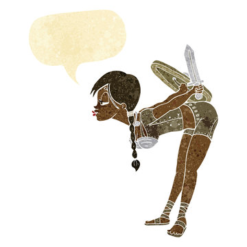 recommend clip art: cartoon viking girl bowing with speech bubble