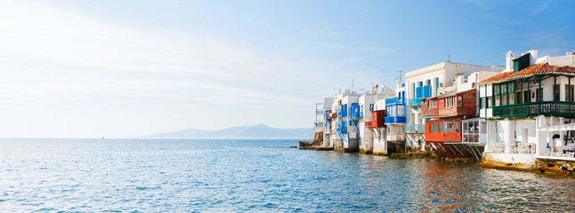 Little Venice on Mykonos island, Greece - obrazy, fototapety, plakaty