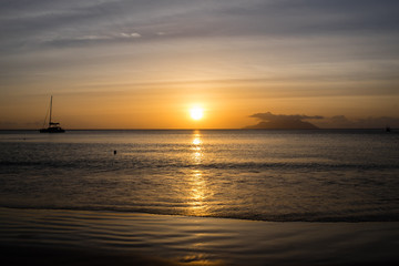 Sunset on Beau Vallon beach 3