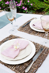Rustic placemat and table setting