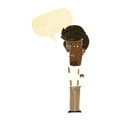 cartoon annoyed man with speech bubble