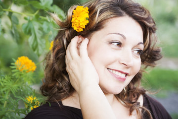 Naklejka premium Portrait of happy woman