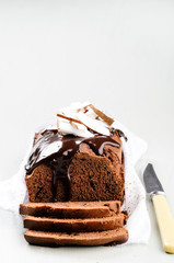 Home made chocolate loaf cake