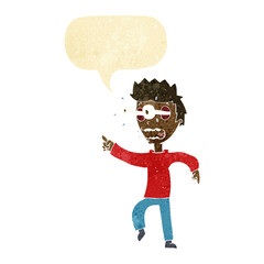 Obraz na płótnie Canvas cartoon man with popping out eyes with speech bubble