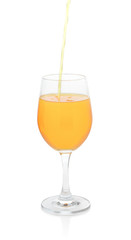 glass of orange juice on white background