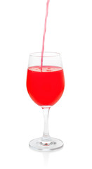 Fresh fruit juice glass. Isolated on white background