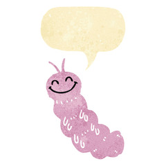 Obraz na płótnie Canvas cartoon caterpillar with speech bubble
