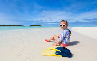 Adorable little girl at beach