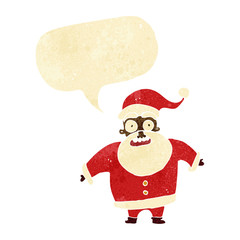 Obraz na płótnie Canvas cartoon shocked santa claus with speech bubble
