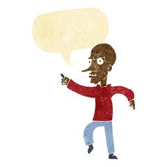 cartoon angry old man with speech bubble