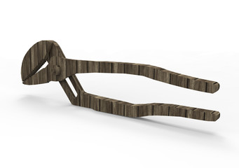 Groove pliers isolated on white