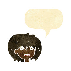 cartoon shocked expression  with speech bubble