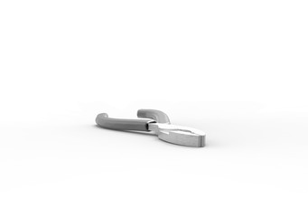 Pliers, nippers isolated on white.