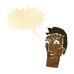 cartoon angry face with speech bubble