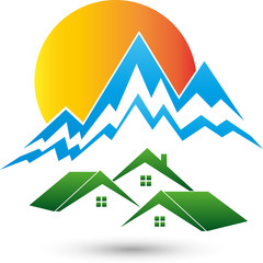 Berge, Sonne und Hütten, Logo, Reisebüro