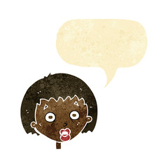 cartoon shocked woman with speech bubble