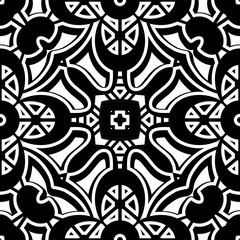 Obraz premium Black and white lattice, seamless pattern
