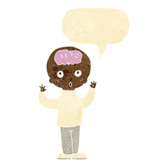 cartoon genius with speech bubble