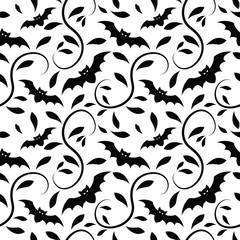 Halloween Bat Seamless Pattern
