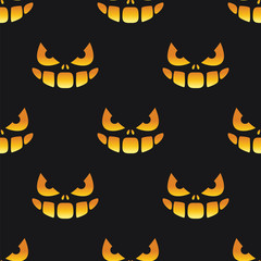 Halloween Grin and Eyes Seamless Pattern