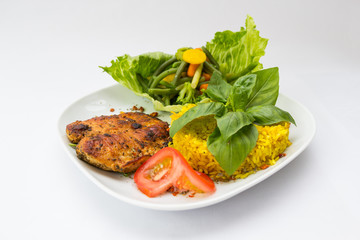 Chicken fillet with curry rice