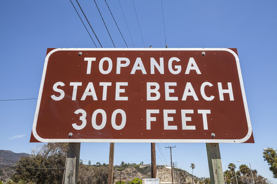 Topanga State Beach Sign in Malibu California
