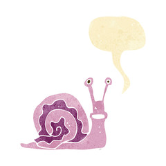 cartoon snail with speech bubble
