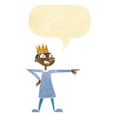 cartoon pointing prince with speech bubble