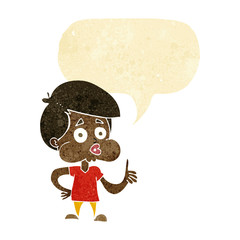 cartoon boy giving thumbs up with speech bubble