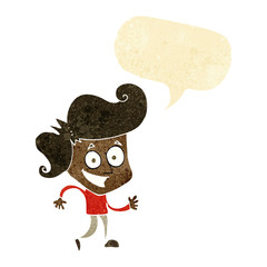 cartoon grinning man with speech bubble